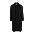 Sunflower , Black Wool Funnel Neck Coat ,Black male, Sizes: M