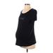 Oh Baby By Motherhood Short Sleeve T-Shirt: Black Print Tops - Women's Size Small Maternity