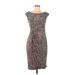 Connected Apparel Casual Dress - Sheath: Brown Zebra Print Dresses - Women's Size 6