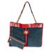 Gucci Bags | Gucci Navy Suede & Red Calfskin Large Rajah Tote | Color: Blue | Size: Os