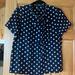 J. Crew Tops | J. Crew Navy Polka Dot Top With Bow Tie At Neck. Size 10. | Color: Blue | Size: 10
