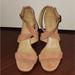 Michael Kors Shoes | Michael Kors Womens Shia Leather Open Toe Suede Heel Size 9.5m Pink Nude | Color: Pink | Size: 9.5