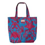 Lilly Pulitzer Bags | Lilly Pulitzer Tote Bag Estee Lauder Canvas Coastal Shell Print Lined Market Bag | Color: Blue/Pink | Size: Os