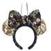 Disney Holiday | Disney Minnie Mouse Black And Gold Ear Headband Christmas Ornament - New | Color: Black/Gold | Size: Os