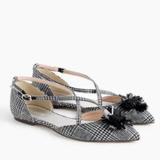 J. Crew Shoes | J. Crew Audrey Sadie Black Houndstooth Tweed Pointed Toe Flats Women Shoe Size 7 | Color: Black/Gray | Size: 7