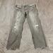 Free People Jeans | Free People Womens 31 Denim Jeans Gray Straight Crop Distressed Fray Mid Rise | Color: Gray | Size: 31