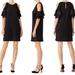 Kate Spade Dresses | Kate Spade Ny Black Solid Cold Shoulder Ruffle Sleeve Crepe Mini Dress Large | Color: Black | Size: L