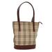 Burberry Bags | Burberry Nova Check Shoulder Bag Nylon Leather Beige Wine Red Auth 52038 | Color: Tan | Size: Os