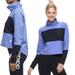 Adidas Tops | Adidas S2s Periwrinkle Blue Funnel Turtleneck Crop Top High Lo Sweatshirt Stripe | Color: Blue/White | Size: S