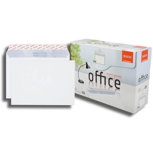 Elco Büro Briefumschläge Ohne Fenster C5 229 (B) x 162 (H) mm Abziehstreifen Weiß 100 g/m² 100 Stück Image