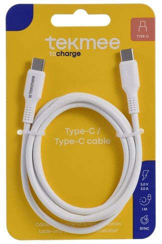 TEKMEE 40 43 01 71 Ladekabel USB-C Nylon weiß Image