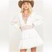 Free People Dresses | Free People The Delightful- Mini Lace And Crochet Tiered Plunge Dress Size 4 | Color: White | Size: 4