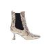 Sam Edelman Boots: Ivory Snake Print Shoes - Women's Size 10 - Pointed Toe