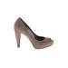 Banana Republic Heels: Gray Print Shoes - Women's Size 7 - Almond Toe