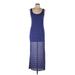 Victoria's Secret Casual Dress - DropWaist Scoop Neck Sleeveless: Blue Print Dresses - Women's Size Large