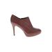 Vince Camuto Ankle Boots: Slip-on Stilleto Minimalist Burgundy Print Shoes - Women's Size 9 1/2 - Round Toe