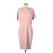 Antonio Melani Cocktail Dress - Sheath V-Neck Short sleeves: Pink Solid Dresses - Women's Size 10