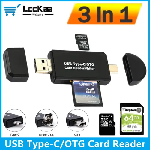 LccKaa SD Kartenleser USB Typ C OTG Kartenleser TF/Mirco SD Smart Memory Kartenleser USB C-Stick kartenleser Adapter