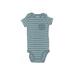 Child of Mine by Carter's Short Sleeve Onesie: Teal Print Bottoms - Size 3-6 Month