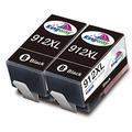 KINGWAY 912XL Ink Cartridges for HP 912 912XL Ink Cartridges Multipack Black for HP OfficeJet 8012 8015 8010 8017 8014 HP OfficeJet Pro 8022 8020 8025 8024 8021 8023 All-in-One Printer, 2 Black