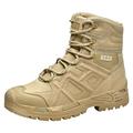 Winter Shoes Men's Winter Boots Lined and Waterproof Trainers Men's Warm Winter Snow Boots Hiking Shoes Non-Slip Vintage Combat Boots Men Outdoor Shoes for Work Camping, 01 Khaki, 10 UK