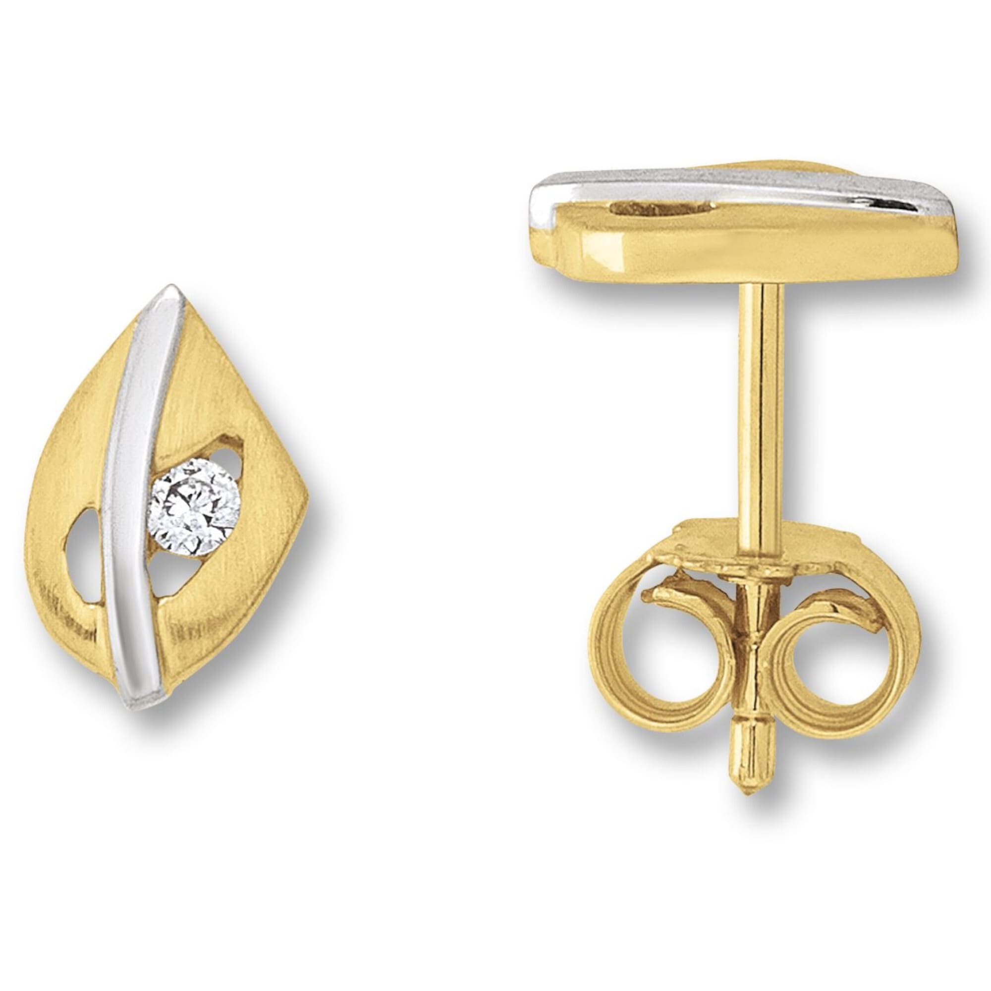 Paar Ohrhänger ONE ELEMENT "Zirkonia Ohrringe Ohrstecker aus 333 Gelbgold", gold, Ohrringe, Damen, Damen,mit Zirkonia, Gelbgold 333 Gold, Gelbgold 333, Gold, Zartes Emblem – unaufdringlich und dennoch ausdrucksstark