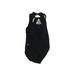 One Piece Swimsuit: Black Solid Swimwear - Women's Size 0