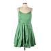 David's Bridal Casual Dress - A-Line Scoop Neck Sleeveless: Green Print Dresses - Women's Size 12