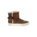 Ugg Ankle Boots: Brown Solid Shoes - Women's Size 7 - Round Toe