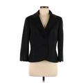 Ann Taylor Factory Blazer Jacket: Short Black Print Jackets & Outerwear - Women's Size 8