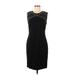 Carmen Carmen Marc Valvo Cocktail Dress - Party Crew Neck Sleeveless: Black Solid Dresses - Women's Size Medium