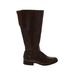 Life Stride Boots: Brown Solid Shoes - Women's Size 9 - Round Toe