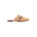 Violet & Red Mule/Clog: Slip-on Stacked Heel Casual Tan Print Shoes - Women's Size 7 - Almond Toe