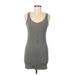 Express Casual Dress - Bodycon Scoop Neck Sleeveless: Gray Print Dresses - Women's Size Medium