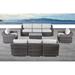 9 Piece Rattan Sectional Seating Group with Cushions
