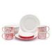 16 Piece Colorful Enamel Dinnerware Freckled Design