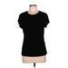 T Tahari Short Sleeve T-Shirt: Black Polka Dots Tops - Women's Size Large