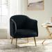 Belicia 27" Wide Contemporary Velvet Barrel Chair with Metal Legs by HULALA HOME