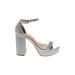 INC International Concepts Heels: Silver Shoes - Women's Size 9 1/2 - Open Toe