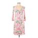 Lilly Pulitzer Casual Dress - Sheath V-Neck 3/4 sleeves: Pink Dresses - Women's Size X-Small