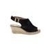 Kanna Wedges: Black Solid Shoes - Women's Size 40 - Peep Toe