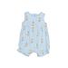 Carter's Short Sleeve Outfit: Blue Floral Tops - Size 3 Month