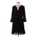 H&M Casual Dress - Shirtdress: Black Dresses - Women's Size 8