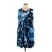 Calvin Klein Casual Dress - Mini Crew Neck Sleeveless: Blue Dresses - Women's Size X-Large