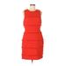 J.Crew Casual Dress - Sheath Crew Neck Sleeveless: Red Print Dresses - Women's Size 8