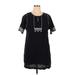 Lilla P Casual Dress - Shift Keyhole Short sleeves: Black Print Dresses - Women's Size X-Large