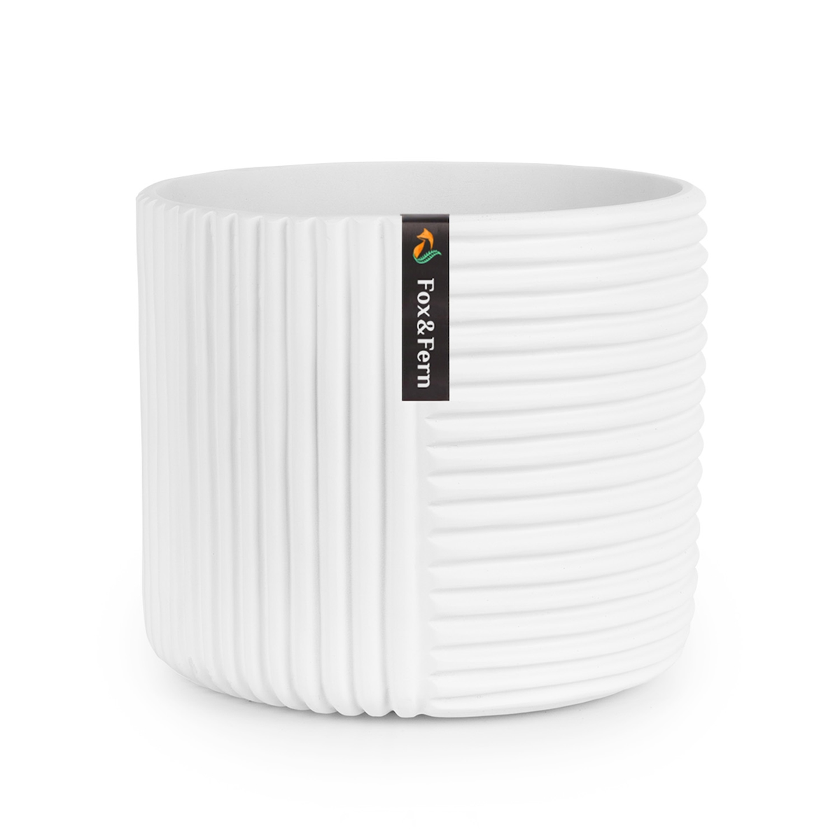 Hasselt Blumentopf Polystone pflanzenfreundlich handgemacht 3D-OptikWeiß Image