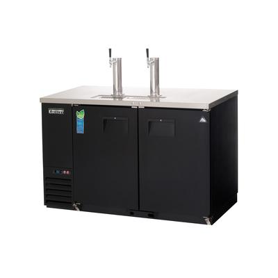 Everest Refrigeration EBD2-24 57 3/4" Kegerator Commercial Beer Dispenser w/ 2 Keg Capacity - 2 Columns, Black, 115v