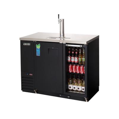Everest Refrigeration EBDS2-BBG-24 49" Back Bar Kegerator Commercial Beer Dispenser w/ 1 Keg Capacity - 1 Column, Black, 115v