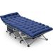 DreamDwell Home Portable Folding Heavy Duty Camping Cots Sleeping Cot w/ Carry Bag & 3" Mattress 900 LBS in Green/Black | Wayfair